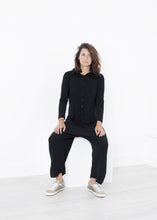 Carica l&#39;immagine nel visualizzatore di Gallery, Knit Hooded Jumpsuit in Black