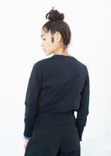 Carica l&#39;immagine nel visualizzatore di Gallery, Quilt Pattern Cardigan in Black/Navy