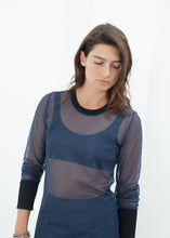 Carica l&#39;immagine nel visualizzatore di Gallery, Cuffed Mesh Tee in Navy/Black