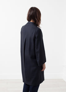 Woven Pleat Back Coat