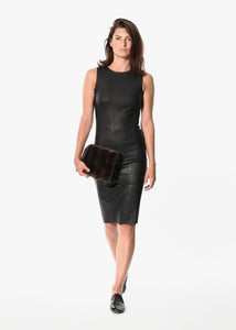 Iranta Leather Dress in Black
